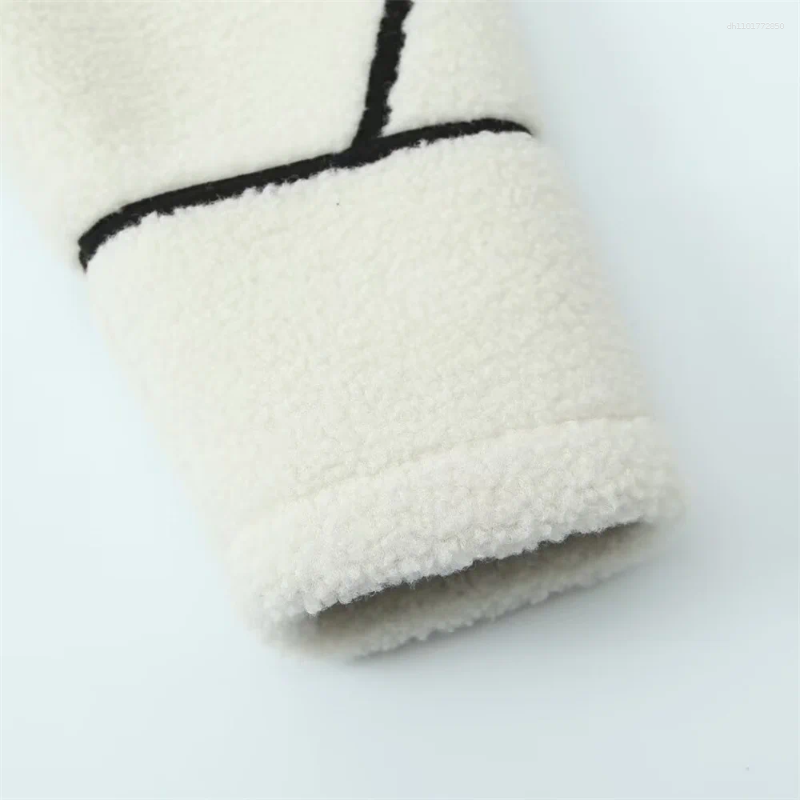 Women's Jackets Double Sided Jacket With Collar Zipper Pocket Decoration Autumn/Winter Collection Clothing