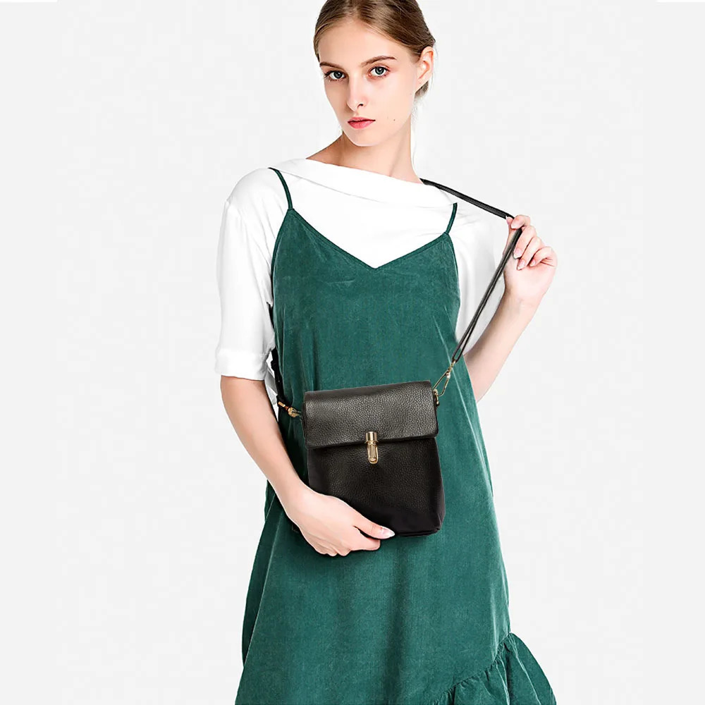 Zency 100 Genuine Leather Fashion Women Messenger Bag Practical Phone Purse Girls Small Flap Bags Lady Shoulder Handbag 251027