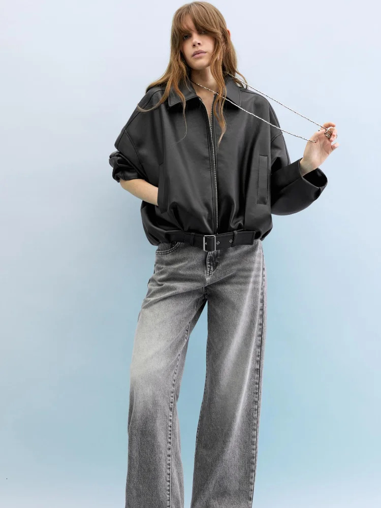 Retro Fashion Jacket Autumn Leatherette Jackets Women Casual Trendy Versatile Cool Personalized Timeless s Street Wear 251023