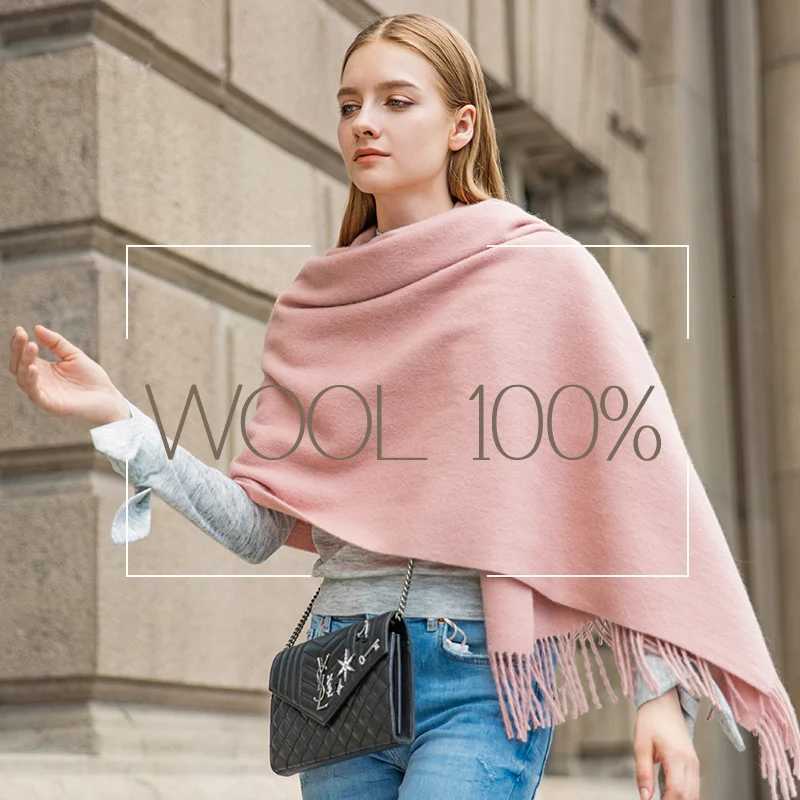 Wool Winter Scarf Wen Fashion Shawl Adt Solid Scarves Luxury Autumn Shawls and Wraps Poncho Scarfs for Ladies Unisex WrapW251027