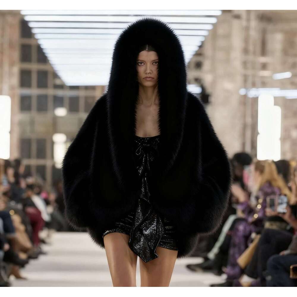 Style Faux EcoFriendly Fox New Street Fur Hooded for Women Korean Version HighEnd Fluffy Warm Coat