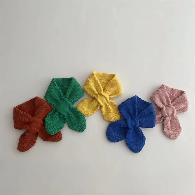 Kids Scarf Winter Warm Soft Children Knitted Baby Bib Infant Toddler Neck Warm Fashion Toddler Solid Color Girl Boy Scarves 251027