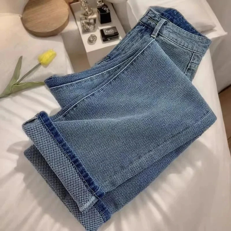 High Waist Wide Leg Straight Loose Jeans Womens Clothing Autumn Winter Bootcut Trousers for Pear Shape Body Slim Fit 251027