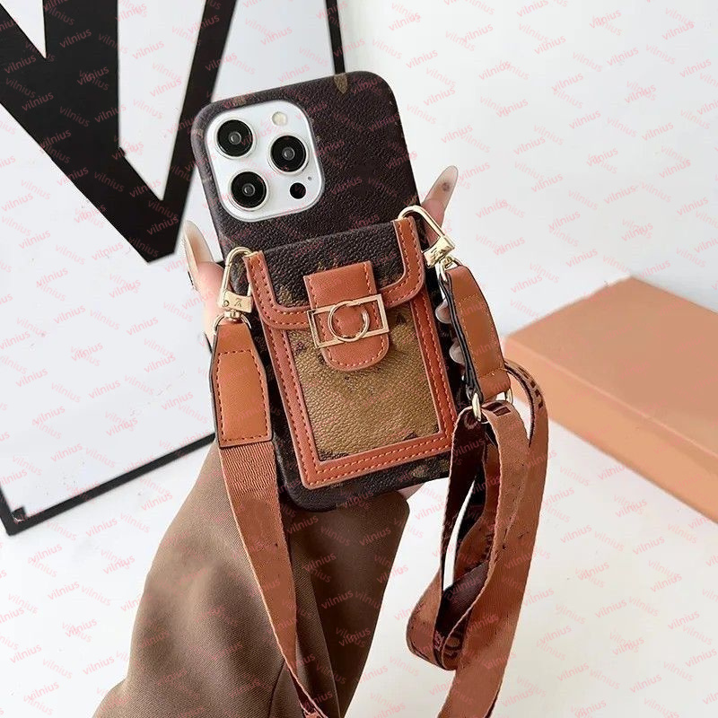 Women Crossbody Phone Case V Designer iPhone Case for Apple iPhone 17 Pro Max 16 14 15 Pro 13 12 14 Plus 11 Case Card Slot Bag Holder Wallet Case Cover Straps Lanyard