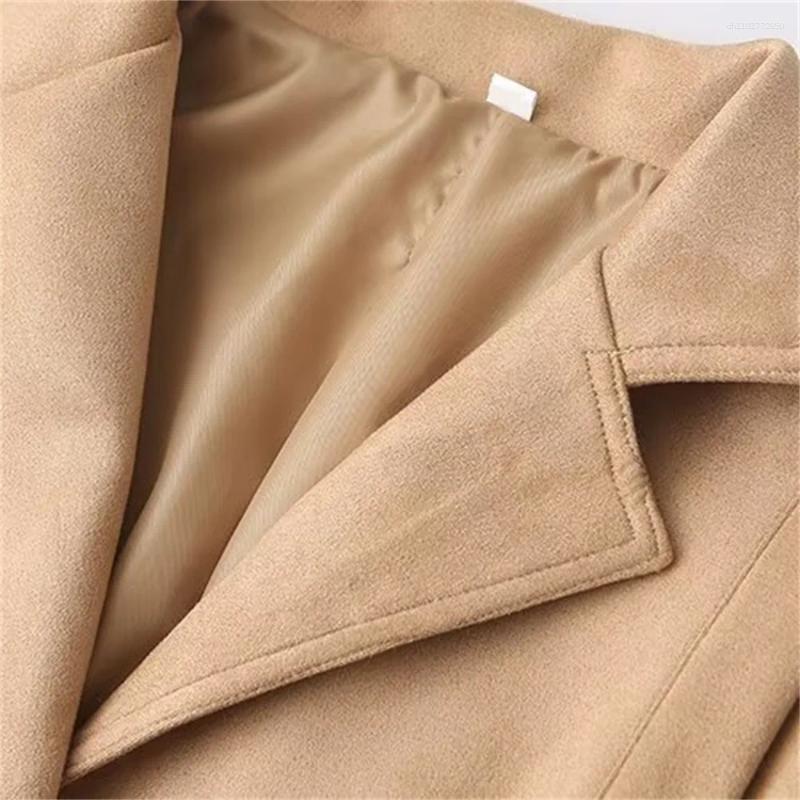 Women's Jackets Style European And American Lapel Waist Cinching Strap Long Sleeved Short Jacket Top Coat