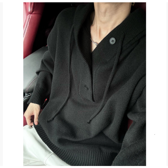 Gray Designer Sweater Pullover Sweater For Men Autumn And Winter New Style Lazy And High-end Feel Hooded Knitted Sweater Versatile Half Cardigan Sweat