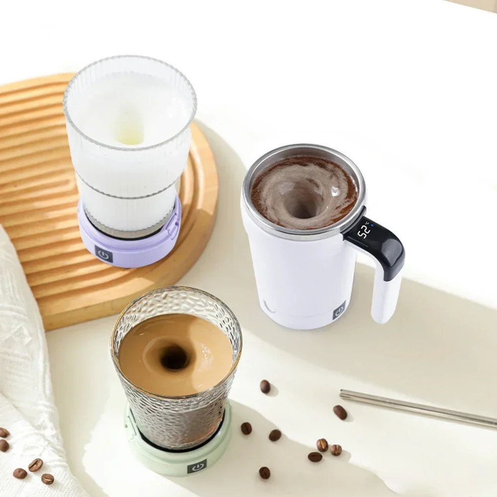 USB Automatic Detachable Coffee Cup Intelligent Temperature Measuring Rechargeable Mug Warm Coaster Magnetic Stirring LIYI 251024