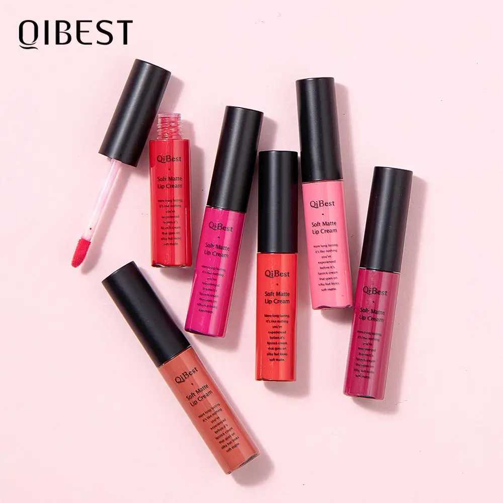 QIBEST Sexy Velvet Matte Lip Gloss Liquid Lipstick Lipgloss Beauty Red Nude Waterproof Longlasting Lip Stain Makeup For Women W251027