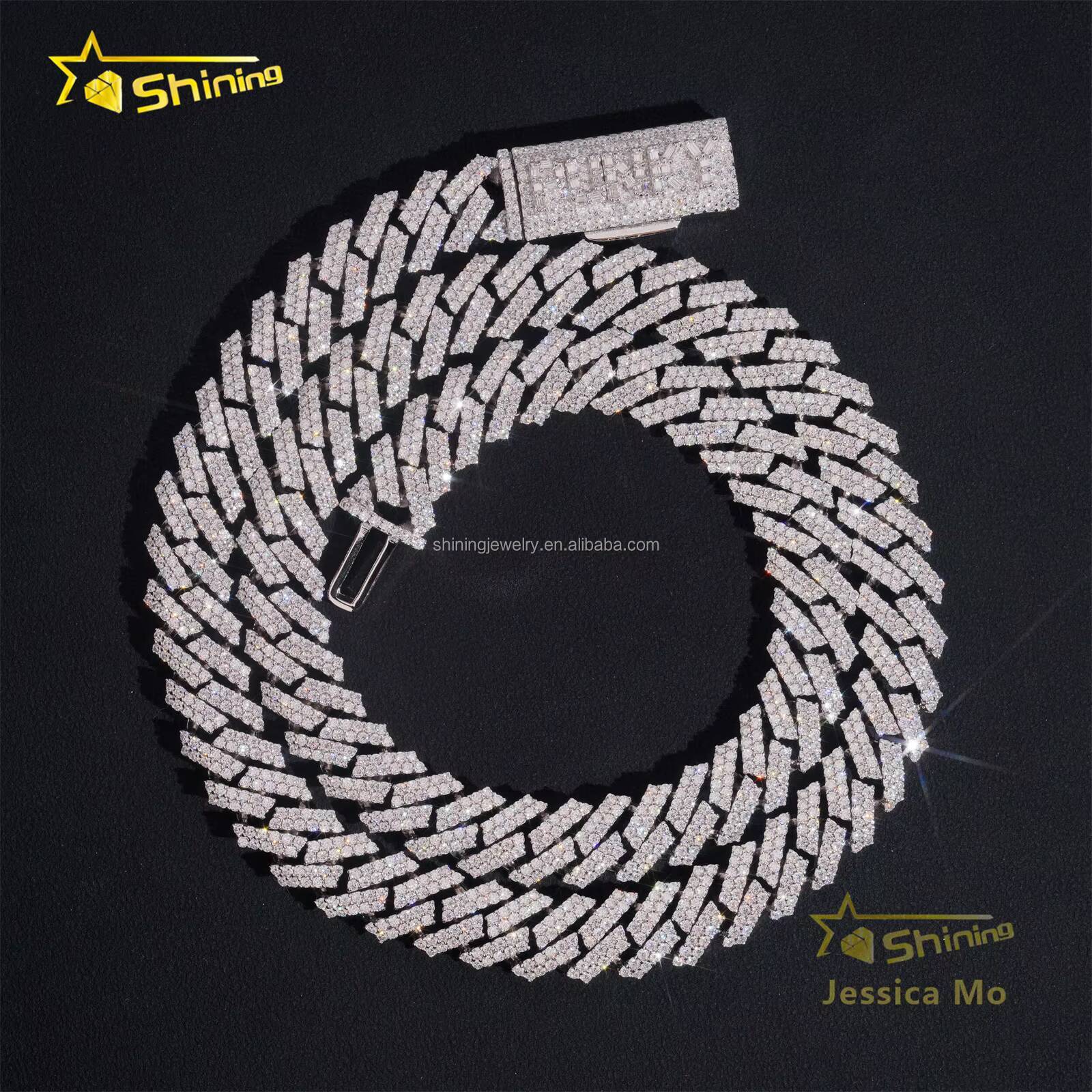 Personalized Custom Name Lock GRA Certificate 12mm Two Rows Iced Out Moissanite S925 Sterling Silver Hip Hop Miami Cuban Chain