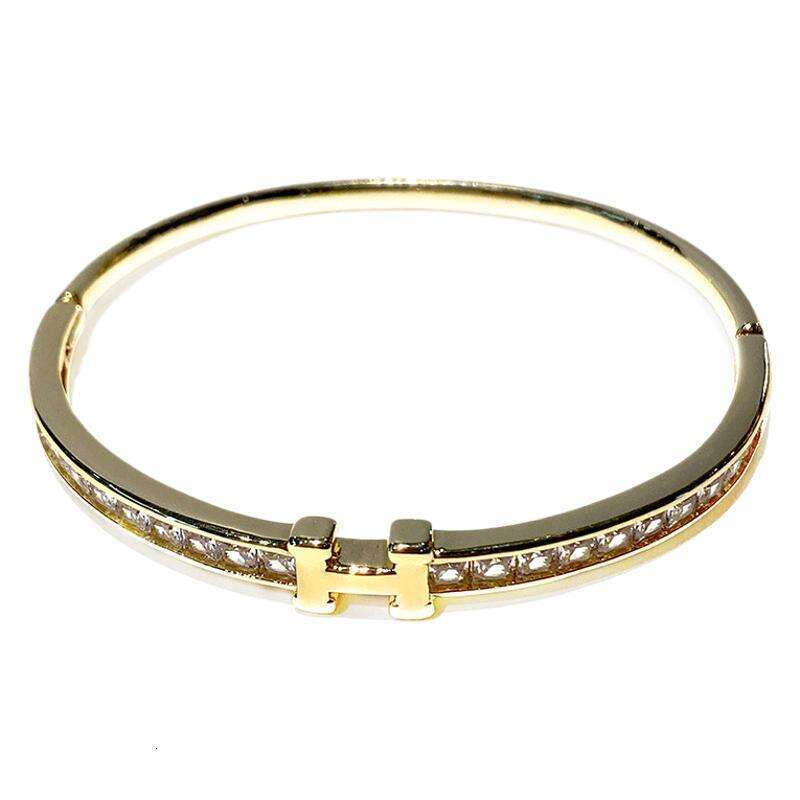 Bracelet Designer luxury bangle High Edition H Light Fashion Simple Square Dia Letter Gold High-end Non-fading Copper Inlaid Zircon Bracelets