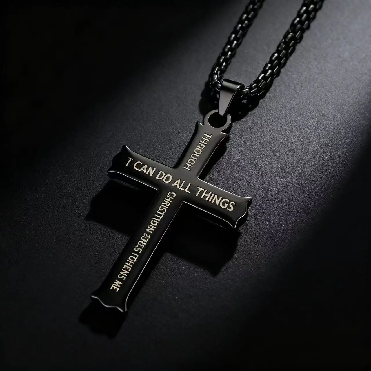 YQ Stainless Steel Cross Chain Necklace Pendant For Men Women Religious Jewelry Accessories 251020