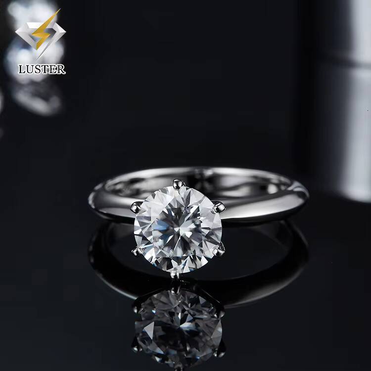 Classic Cheap Large Women Jewelry Snowflake Proposal Silver Rings Women 925 Sterling 2ct Moissanite Engagement Ring