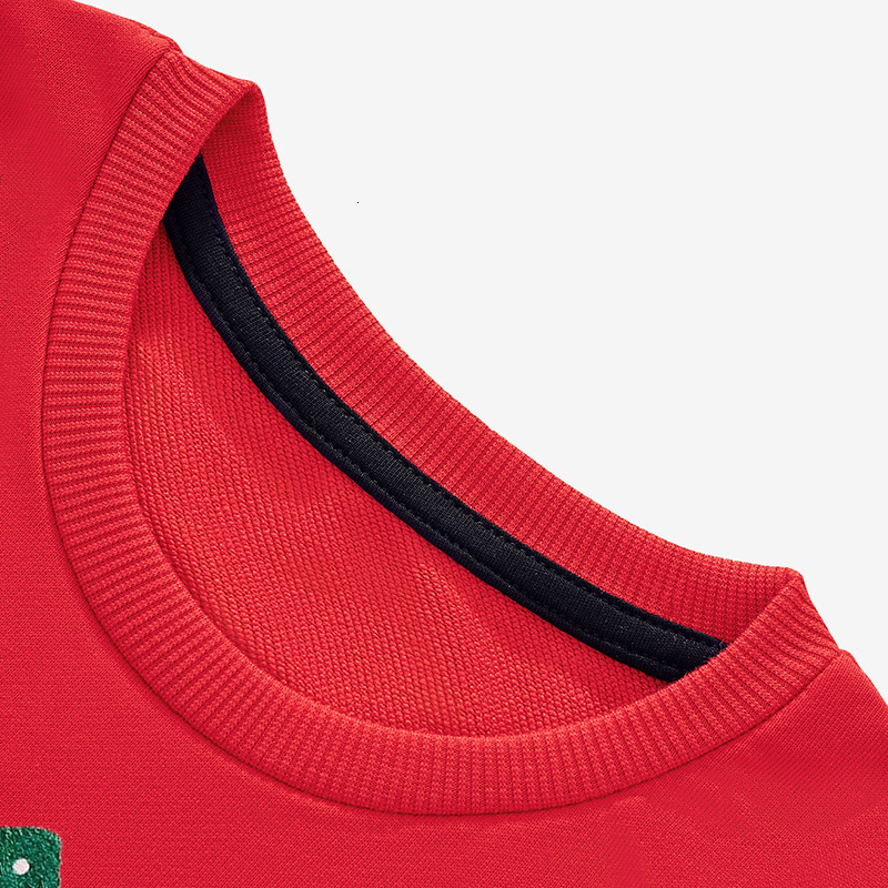 Hot selling children's clothing in Europe and America for autumn, winter, Christmas, children's long sleeved sportswear with cartoon embroid