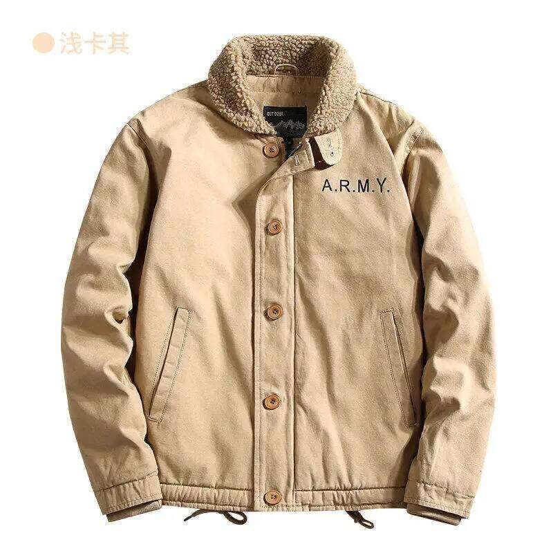 Windbreaker Parka Winter for Men Fleece Thicken Warm Corduroy Jackets Male Fashion Single Breasted Coats Thermal jackets
