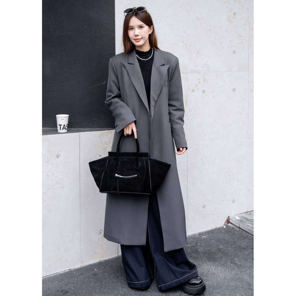 Genuine Grade Matte Suede Cow Leather Women's Large Handbag Designer Brand Shoulder Crossbody Bag Ladeis Tote For Woman