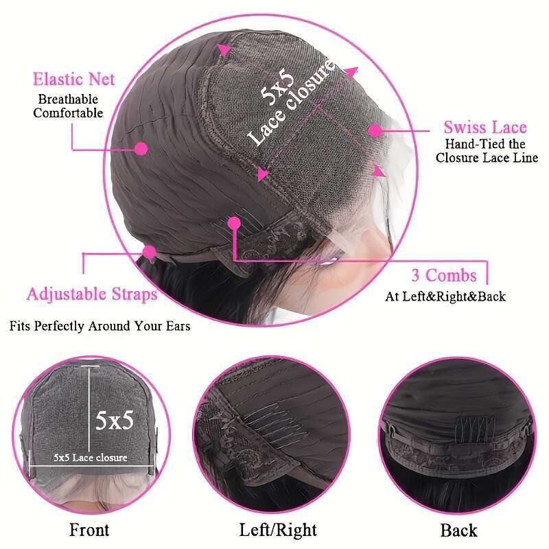 Halloween Chocolate Brown Hair Wig 13X4 HD Lace Front, Pre-Plucked Natural Hairline Women, Long Human Hairy Straight Style, Perfect For Everyday Glamo