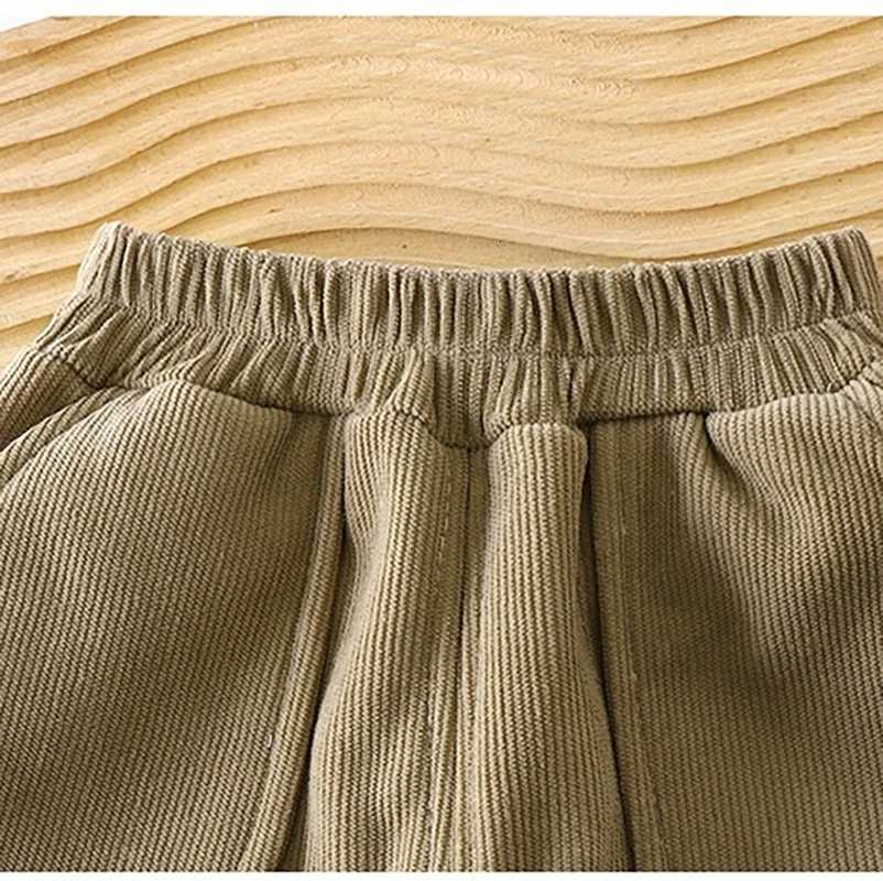 2025 Winter Thicken Corduroy Children Pants Fleece Lined Sporty Toddler Joggers with Pockets Boys Girls Warm Clothes TrousersT251027