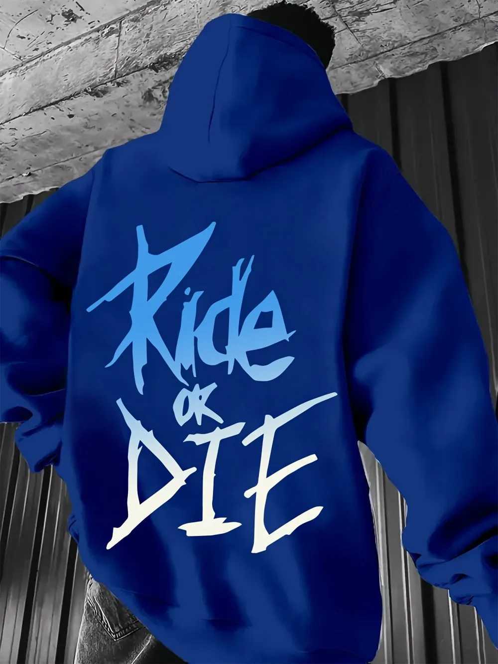 Autumn mens fashion letter print soft and slightly elastic comfortable hooded sweatshirt outdoor urban street style clothing W251027