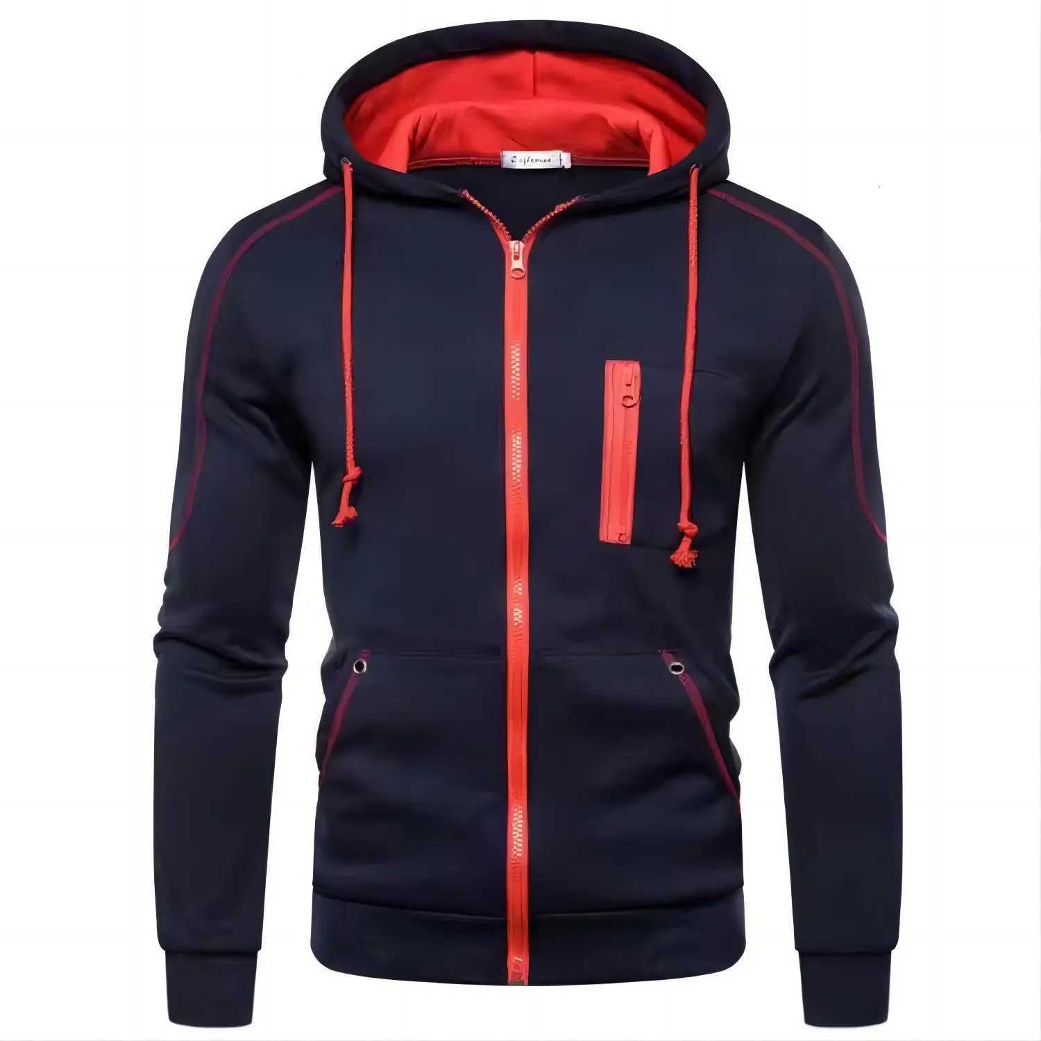 2024 New Mens Hoodie Jacket Streetwear Long Sleeve Sweatshirts Zipper Hooded Pullover Male Sportswear Men Clothing Streetwear W251027