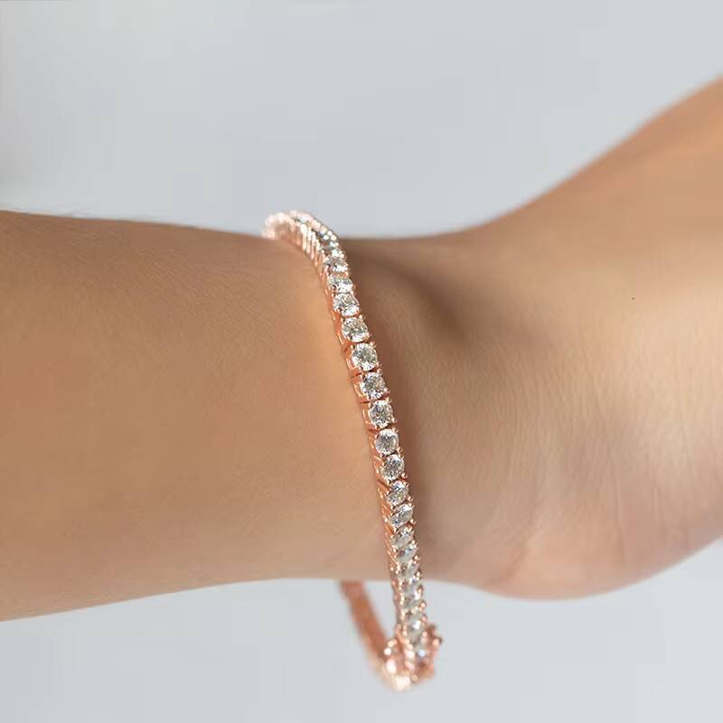 Hot Sale Iced Out 3mm Silver 925 Moissanite Tennis Bracelet