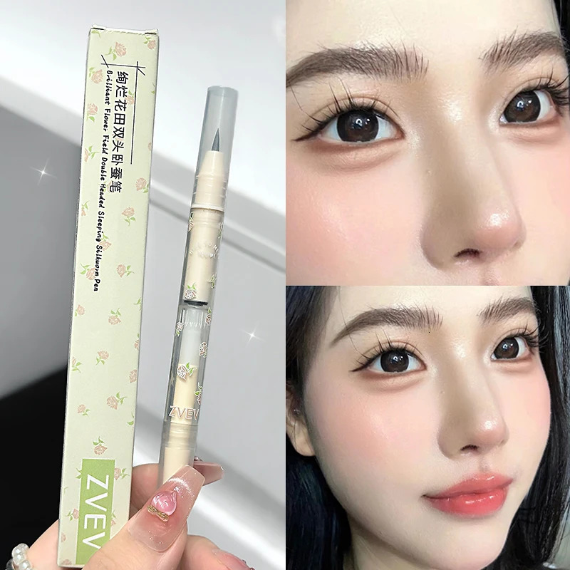 Double Headed Lying Silkworm Pen Pearlescent Matte Highlighter Brightening Contouring Lower Eyelid Shadow Eyeliner Pen Makeup 251027