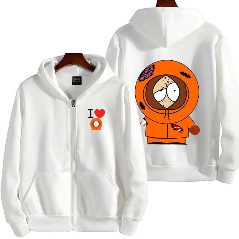 New Fashion South Park Cartoon Anime Mens Warm and Windproof Hoodie AutumnWinter Womens Zipper Sweatshirt Couples Coat W251027