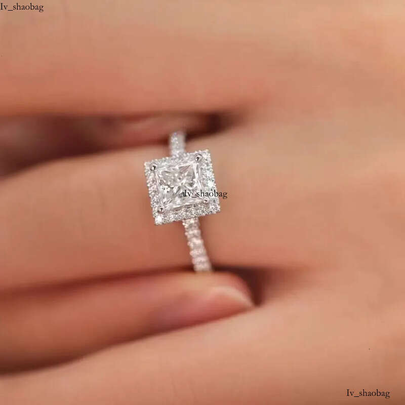 7Carat 1ct 5.5mm Princess Cut Moissanite Ring D Color with GRA Certificate for Wedding Engagement aaa