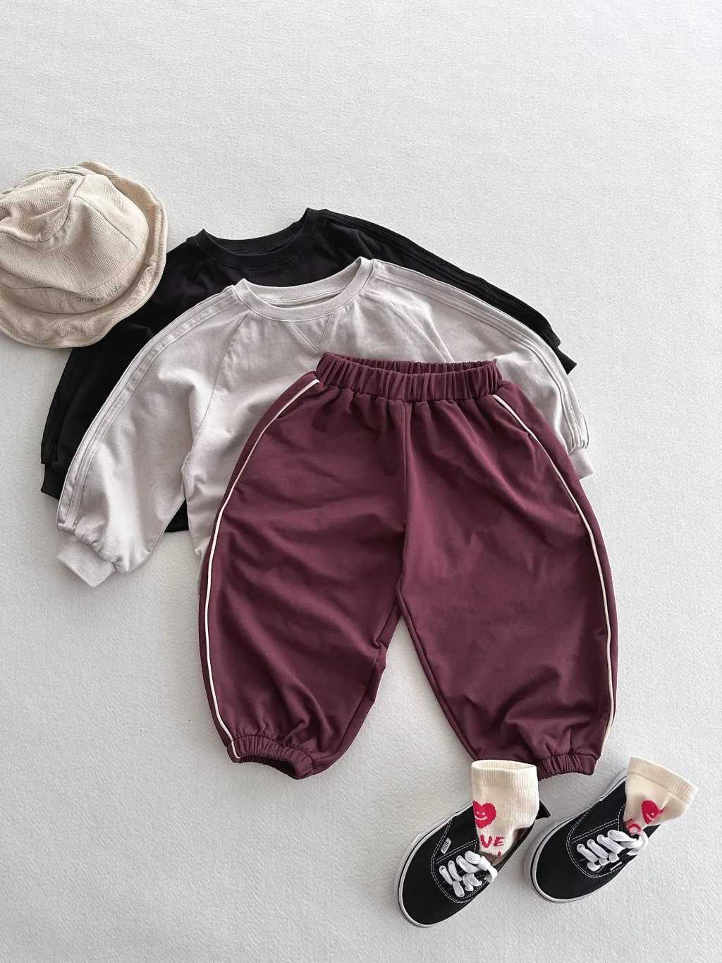 2025 Autumn New Children Casual Pants Solid Boys Sweat Pants Fashion Baby Harem Pants Girls Loose Trousers Cotton Kids ClothesT251027
