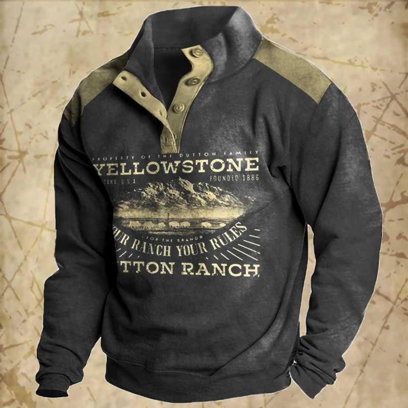 Vintage Mens Hoodies Autumn Long Sleeved Street Button Pullover Oversized Clothing For Men Sweatshirt Fashion Casual Hoodie W251027