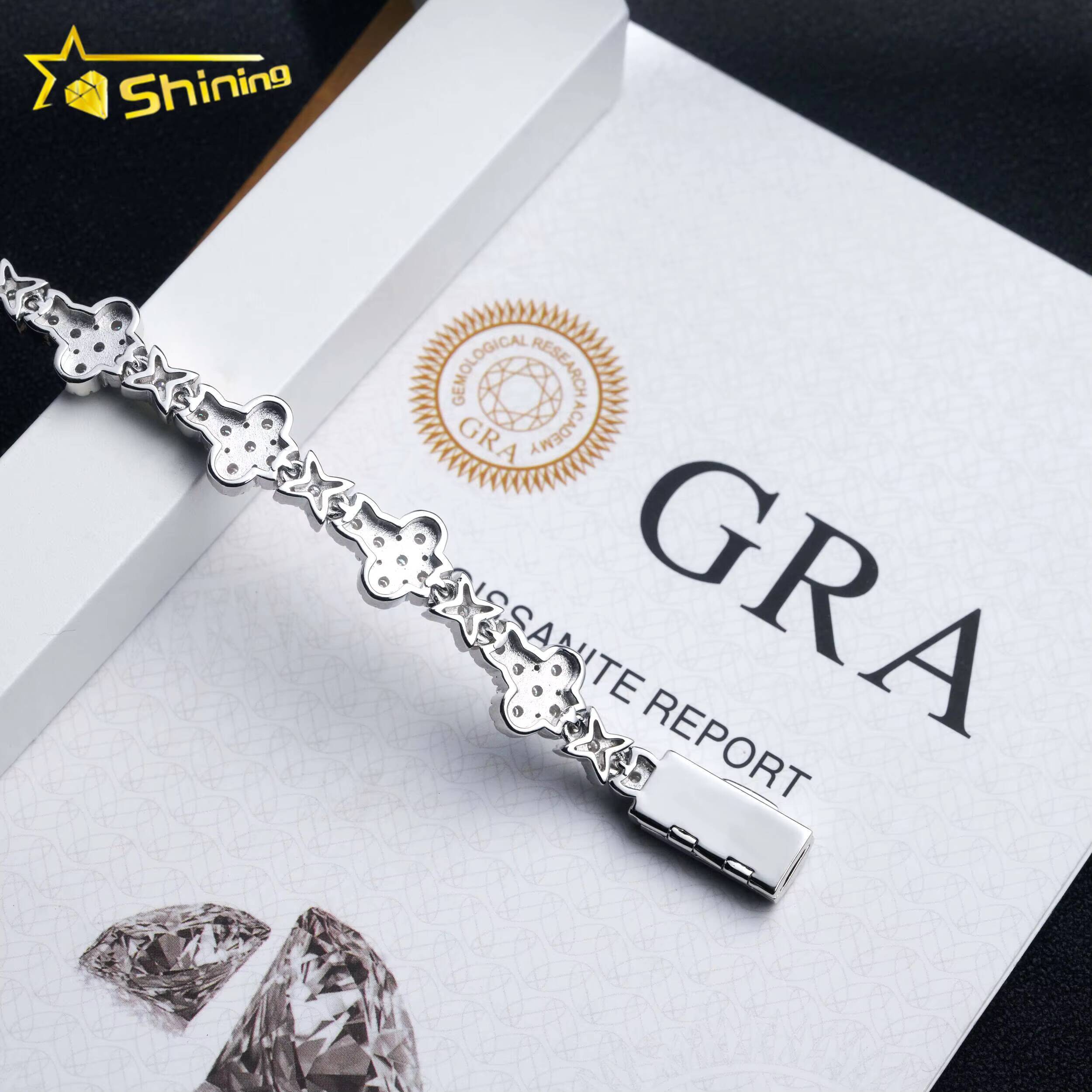 New Arrivals Cross Iced Out Bracelet 925 Sterling Silver Chain Pass Diamond Tester GRA Certified VVS Moissanite Tennis Necklace