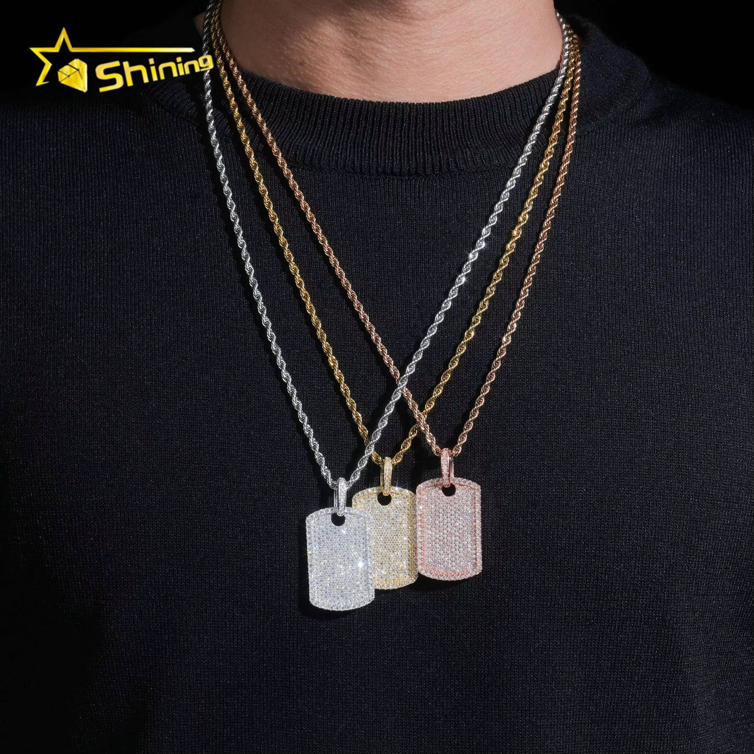 Hot Sale Iced Out GRA Certificated Mens 925 Sterling Silver VVS Moissanite Hip Hop Pendant