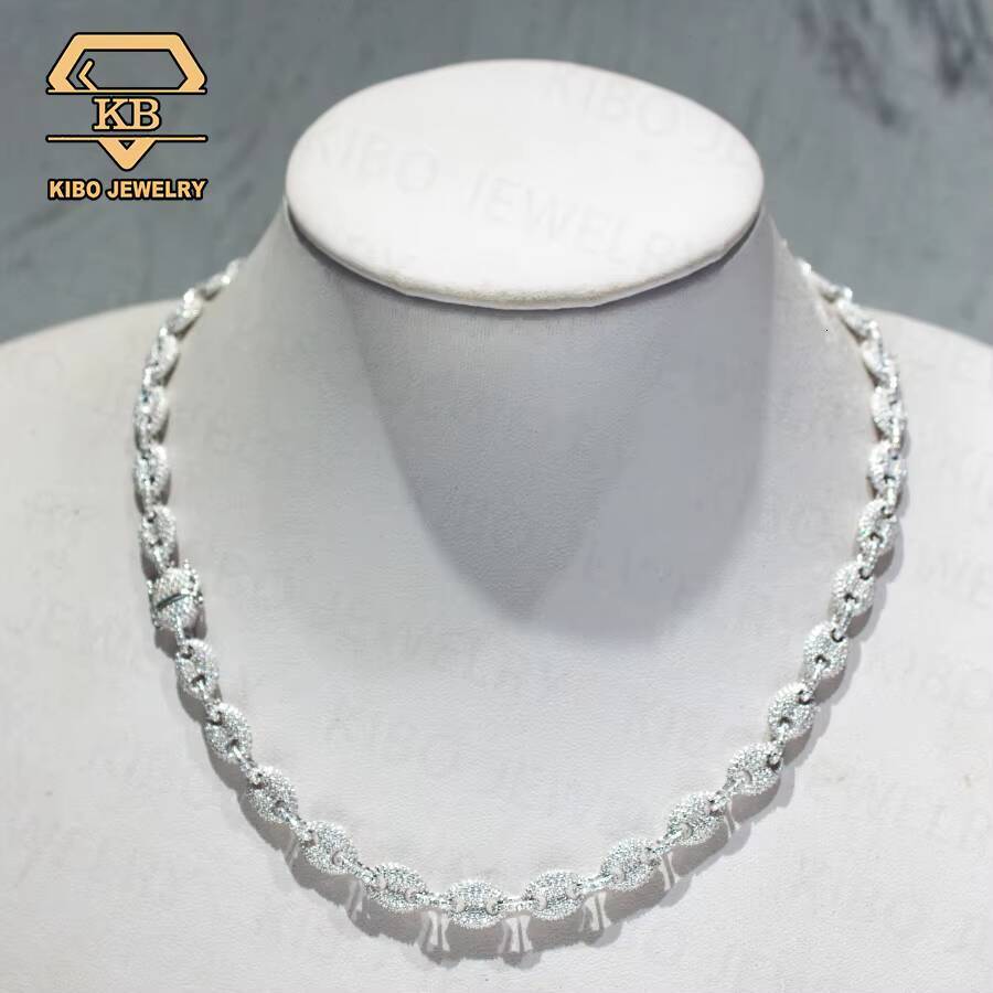 New Design Hip Hop Jewelry Iced Out Cuban Link Chain 8mm Pig Nose Chain Moissanite Cuban Chain Necklace