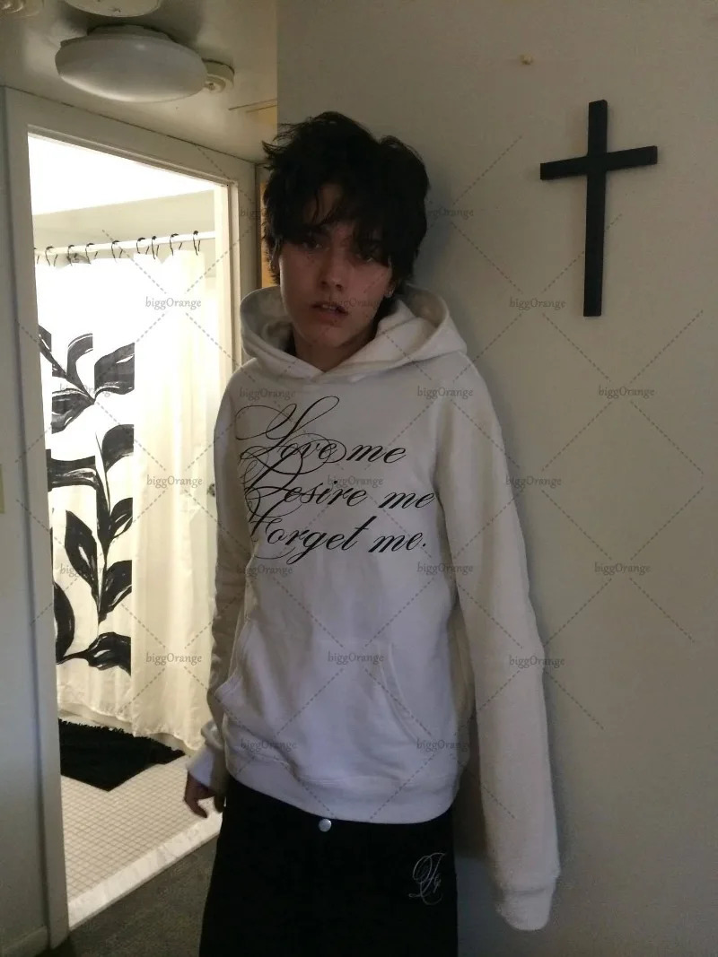 Casual Letter Print Color Harajuku Punk Oversized Hoodie Men Y2K Fashion Hiphop Rock Vintage Loose Sweatshirt Women Streetwear 251020