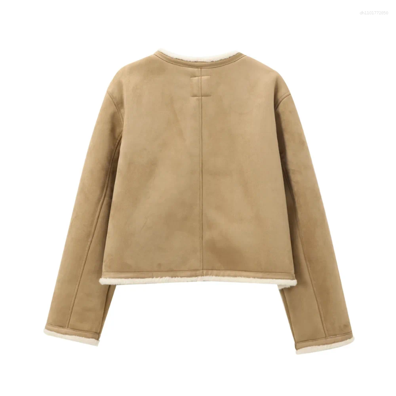 Women's Jackets Autumn Xiaoxiangfeng Mingyuan Style Gold Button Decoration Double Sided Long Sleeved Jacket Coat