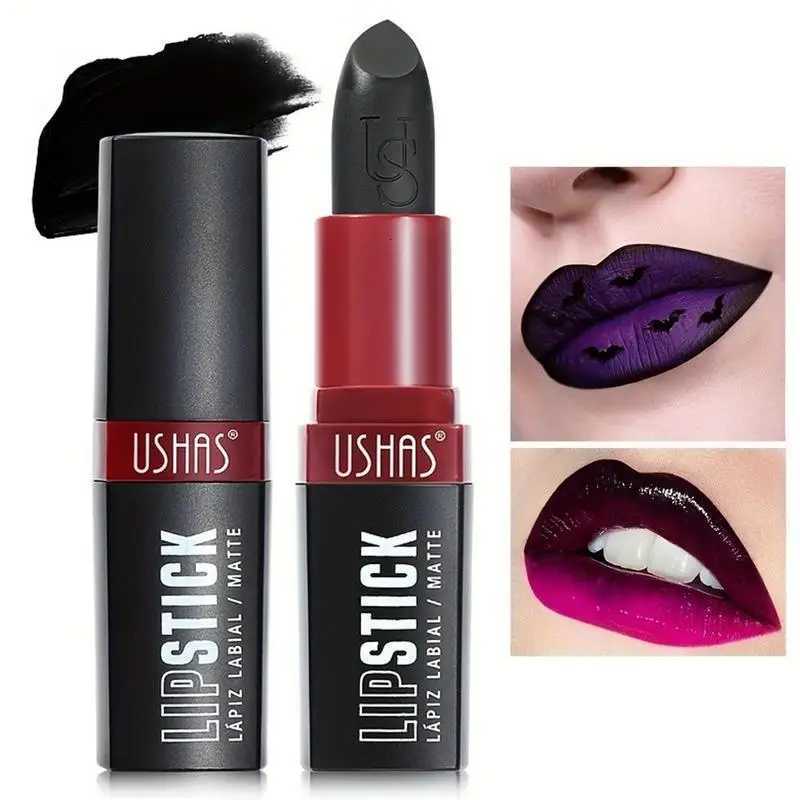 Matte Vampire Black Lipstick Matte Black Lip Stick High Impact Highly Pigmented Velvet Matte Lipstick Retro Dark Purple Lipstick W251027