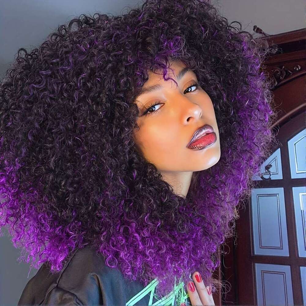 14" Afro Kinky Curly Bob Heat Resistant Synthetic Hair, Middle Part, Perfect For Wear, Cosplay, Or Party - Stylish & Eye-Catching Design, Daily W