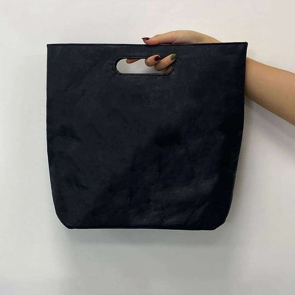 Vintage Designer Tote Simple Large Handbag Women Kraft Paper Women's Waterproof Portable Casual Bag Commuting