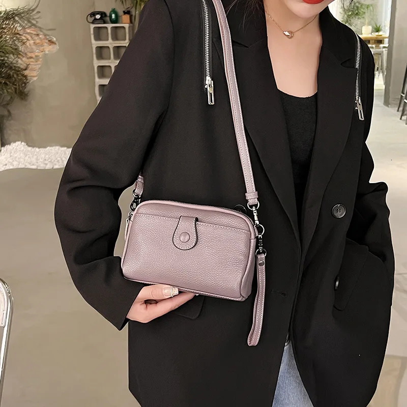 Women Genuine Leather Shoulder Bag Casual Female Small Crossbody Bags For Women Bag Cell Phone Bag Day Clutches 251027