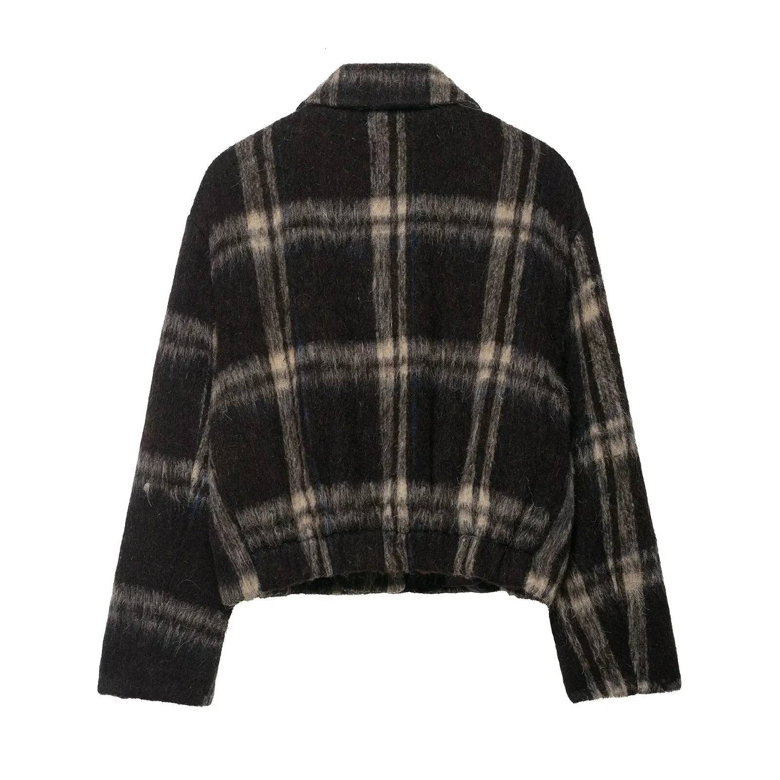 winter jacket women KONDALA Fall Winter Plaid Women Jackets Fashion Elegant Streetwear Turndown Collar Single Breasted Ladies Coats