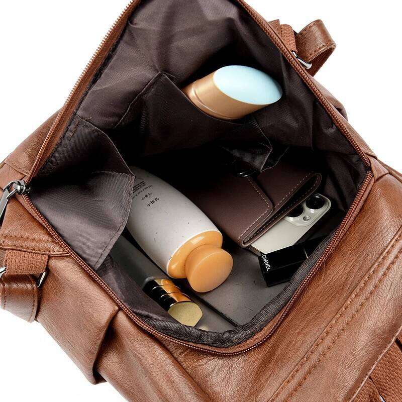 High Quality PU Leather Fashion Designer Women's Bag Large Capacity Backpack