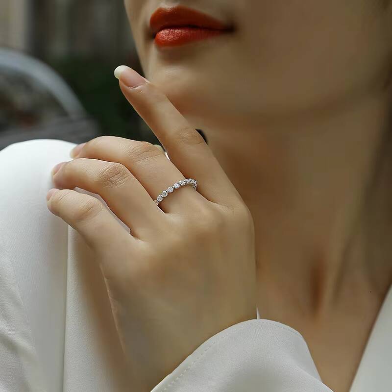 Elegant VVS1 D Color Moissanite Ring 925 Silver Anniversary GRA Certification Moissanite Fine Jewelry Ring