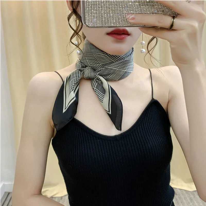 Scarf Wen Silk Satin Scarf for Wen Neckerchi luxury Scarf Foard Wen Bandana Silk Scarves Laven Official Store WJ002W251027