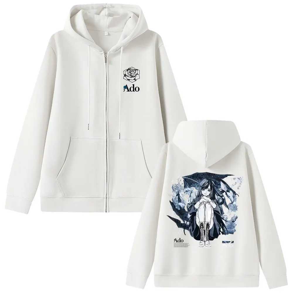 Ado World Tour 2025 Hibana Zipper Hoodie Men Women Fashion Japanese Style Zip Up Jacket Unisex Casual Fleece Zip Up Sweatshirt W251027