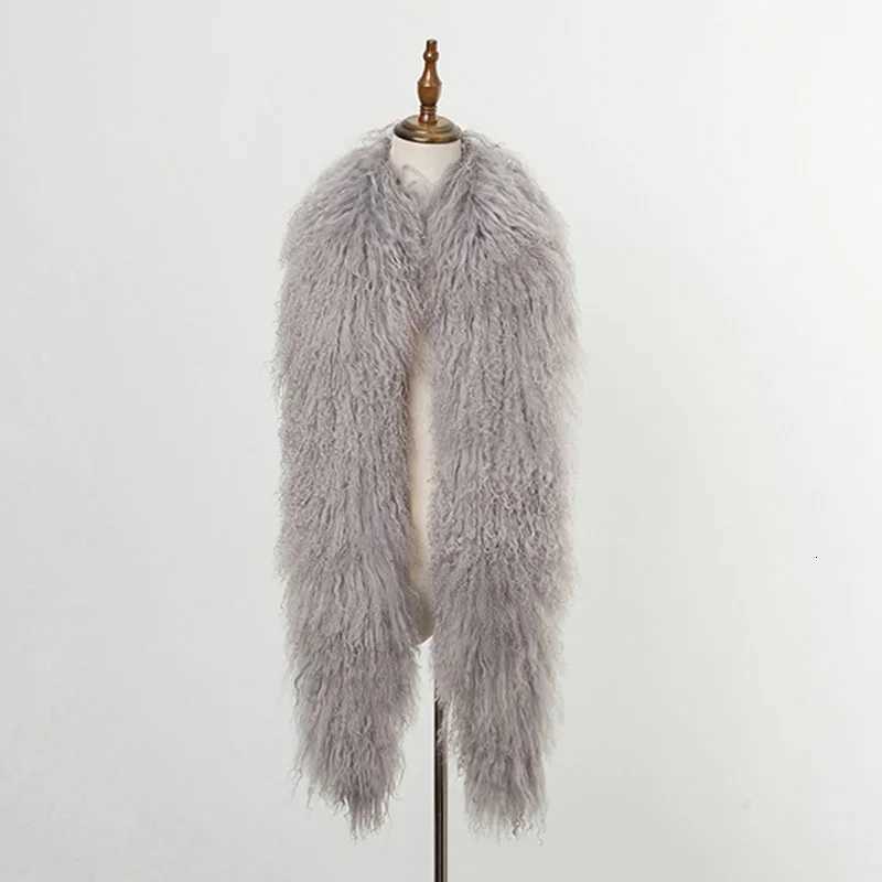 2023 Wen Winter Real Mongolia Fur Scarf Thick Fa Fashion Warm Long Genuine Tibet Fur Scarves Fluffy Luxury ScarfsW251027