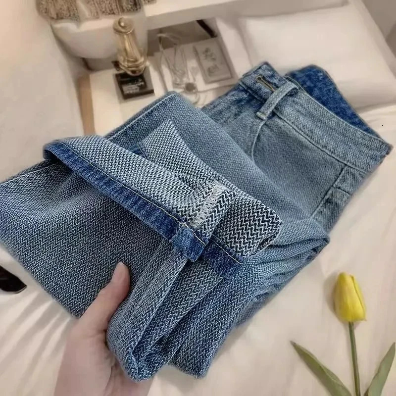 High Waist Wide Leg Straight Loose Jeans Womens Clothing Autumn Winter Bootcut Trousers for Pear Shape Body Slim Fit 251027