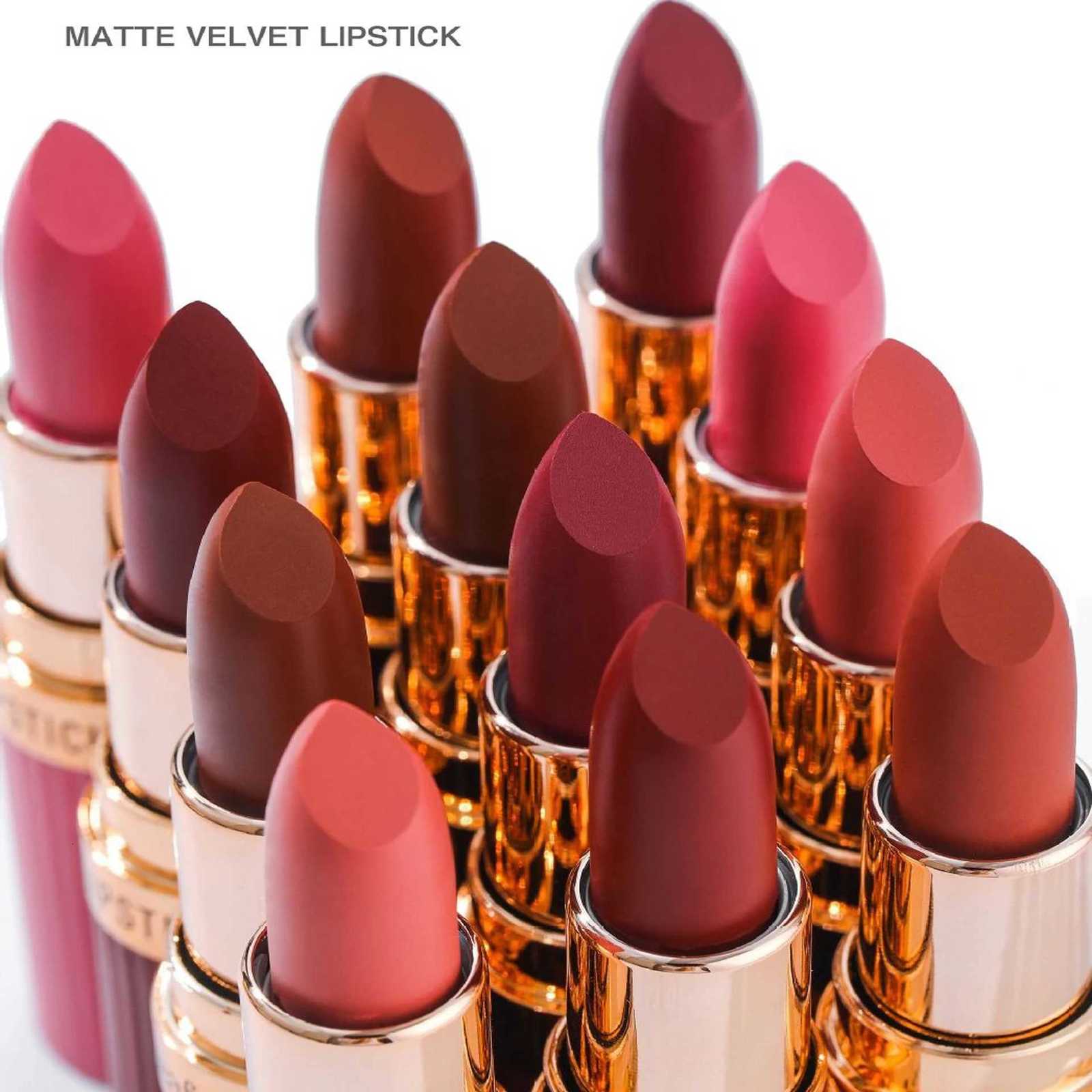 6 Colors Matte Waterproof Velvet Nude Lipstick Sexy Red Brown Pigments Long Lasting Profissional Makeup Cosmetics W251027