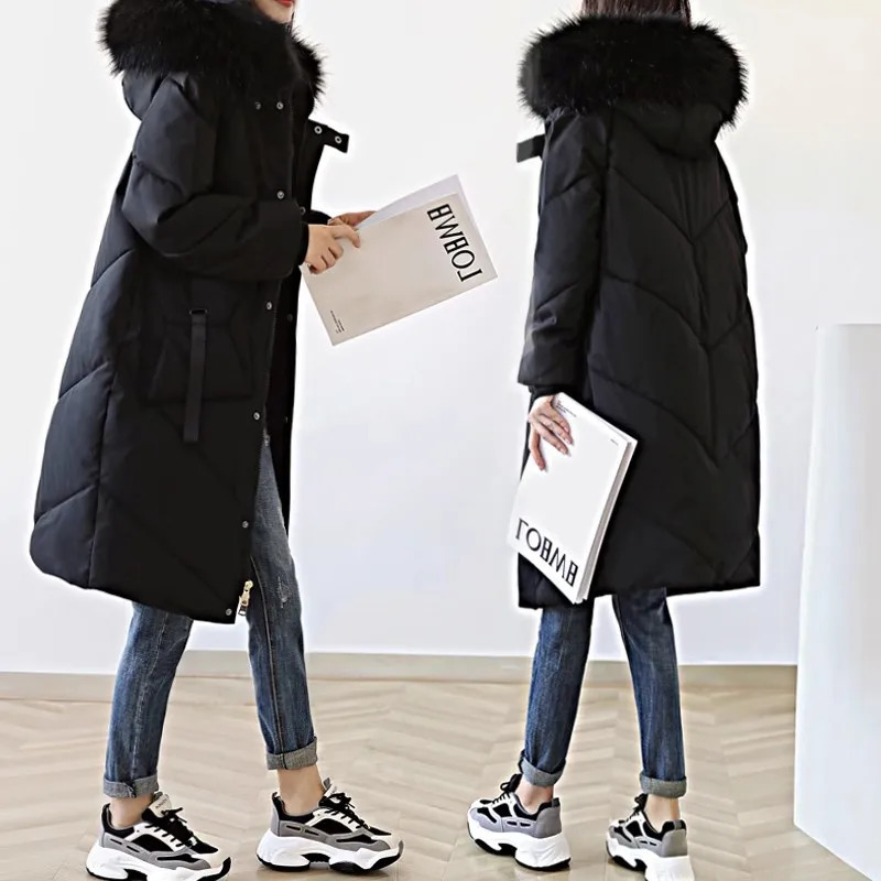 Black Winter Coat Womens Thick Down Cotton Jacket Women Loose Hooded Parker Oversized Female Warm Overcoat 251027