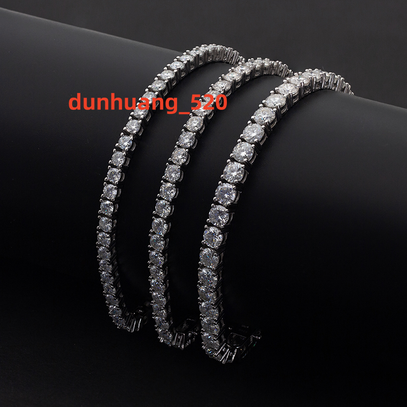 Hot Sale Iced Out 3mm Silver 925 Moissanite Tennis Bracelet