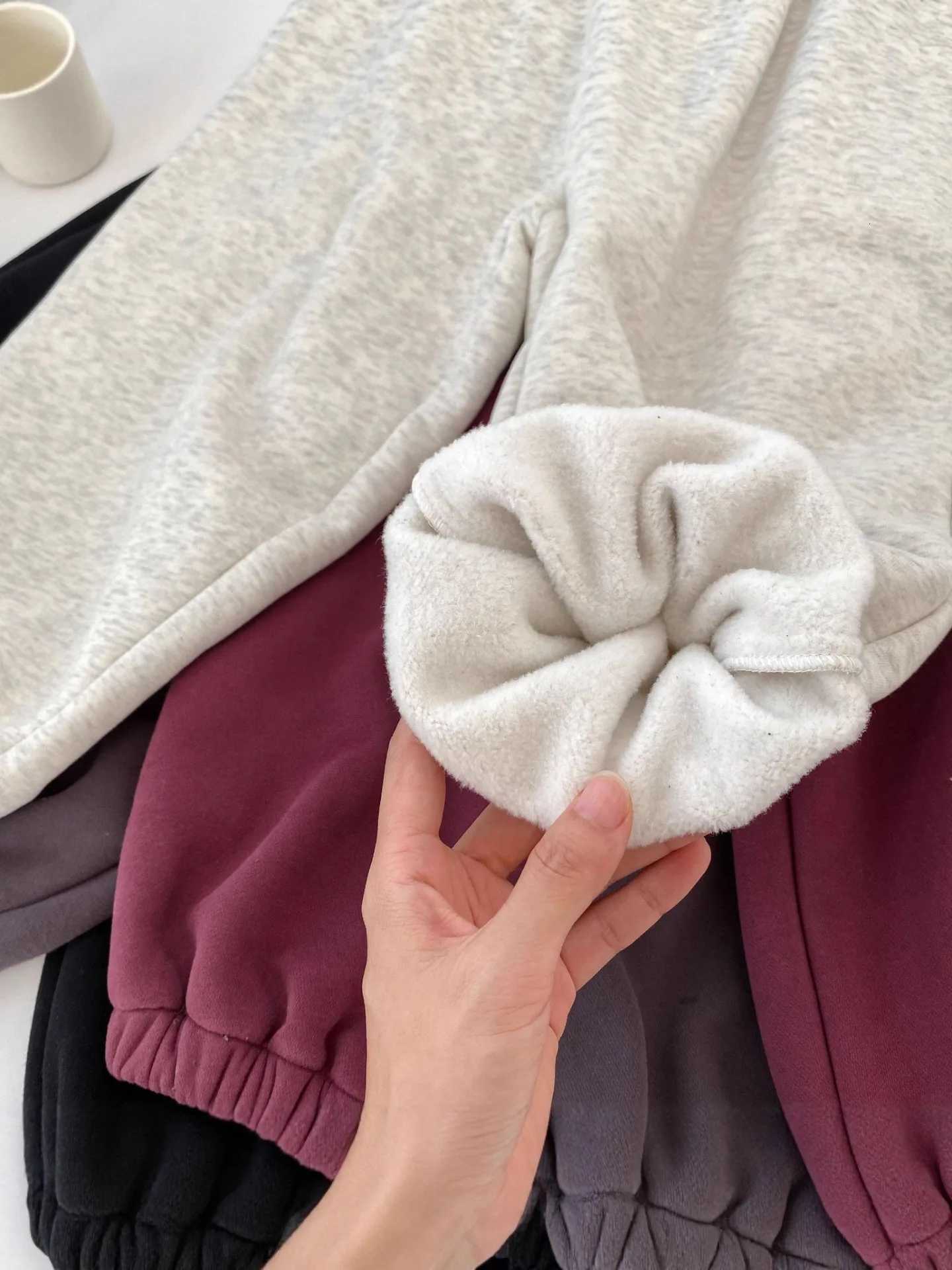 2025 Cotton Boys Casual Pants Plus Velvet Thick Girls Warm Trousers Kids Winter New Children Fleece Sweatpants ClothesT251027