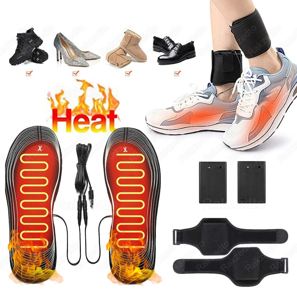 Usb Heated Shoe Insoles for Men Women Winter Outdoor Skiing Feet Warmer Shoes Pad Battery Electric Heating Thermal Insoles251020